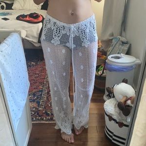 Miguelina white crochet pants